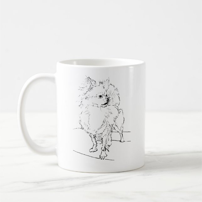 Mug Chihuahua à poils longs – Mug Café Chien (Gauche)