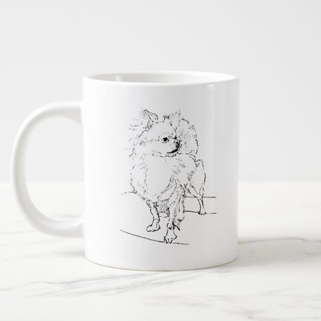 Mug Chihuahua à poils longs – Mug Café Chien (Gauche)
