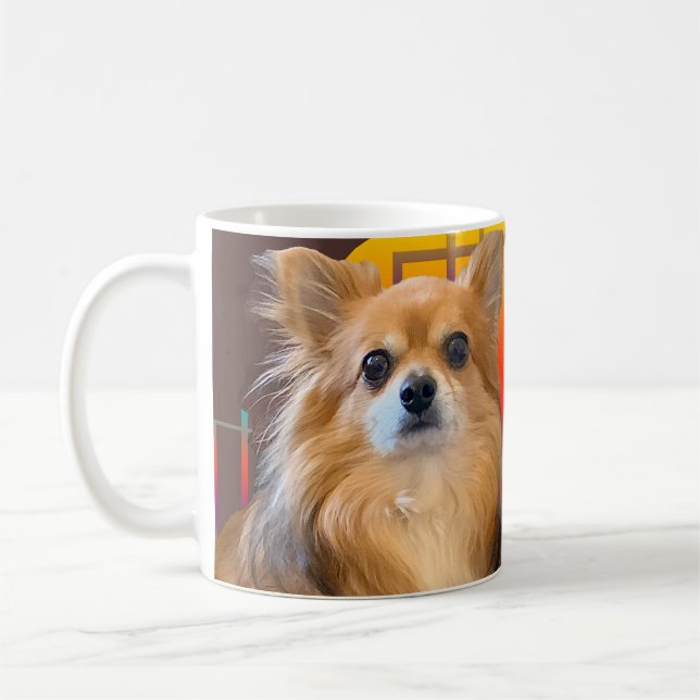 Mug Chihuahua aux cheveux longs nommé Dylan (Gauche)