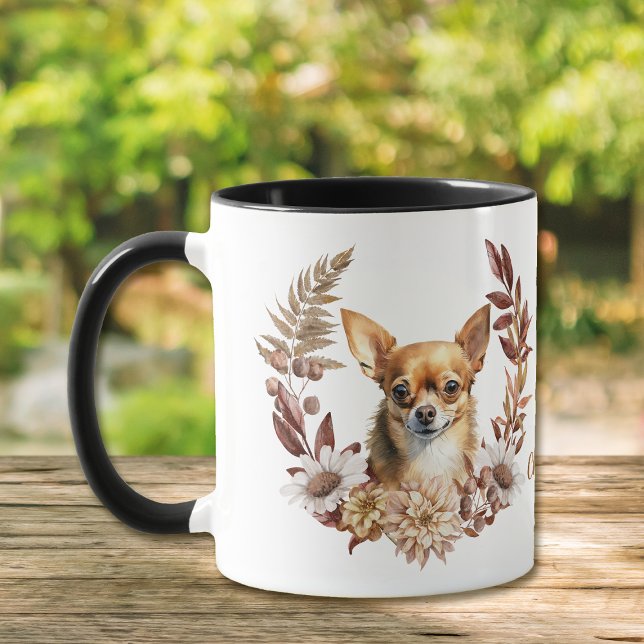 Mug Chihuahua Chien couronne d'automne (Créateur téléchargé)