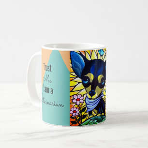 Mug Chihuahua Chien noir mou Nom personnalisé du vétér