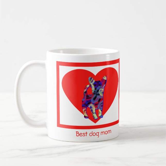 Mug Chihuahua Chien Rouge Saint-Valentin Coeur Café Mu (Gauche)