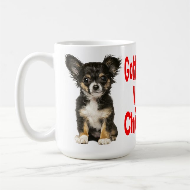 Mug Chihuahua Chiot Chiot Coquelicot Loin Rouge (Gauche)