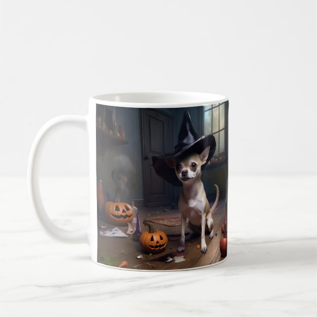 Mug Chihuahua Citrouilles Halloween effrayant (Gauche)