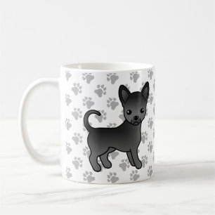 Mug Chihuahua dessin animé à poil lisse noir & pattes