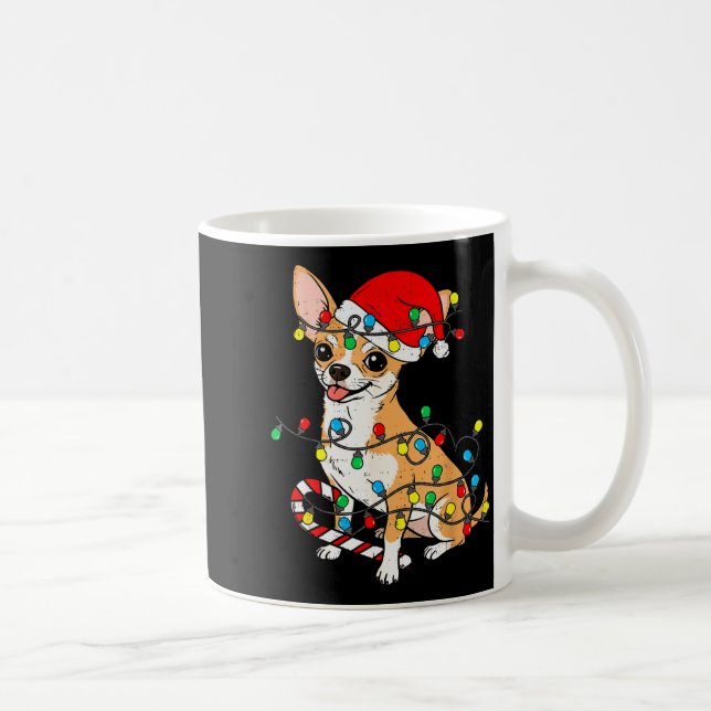 Mug Chihuahua Dog Christmas Lights Santa Xmas Pet Dog  (Droite)