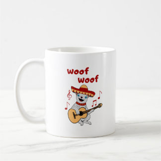 Mug Chihuahua jouant de la guitare. Chien drôle