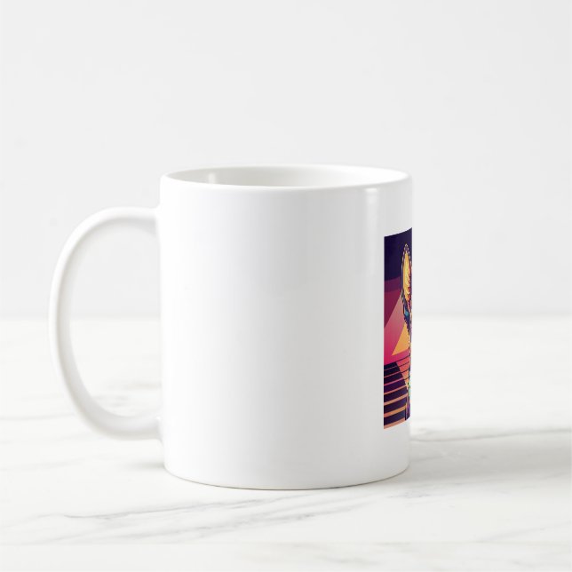 Mug Chihuahua Néon Rétro � Art de chien Synthwave vibr (Gauche)