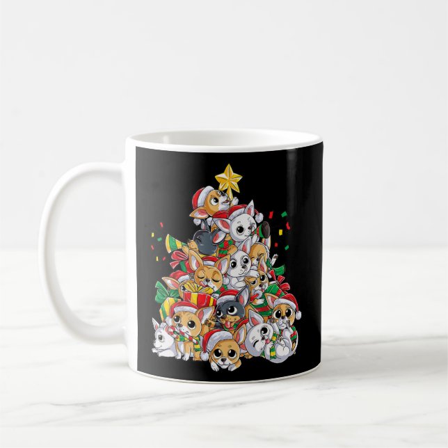 Mug Chihuahua Noël Arbre Père Noël Amoureux des chiens (Gauche)