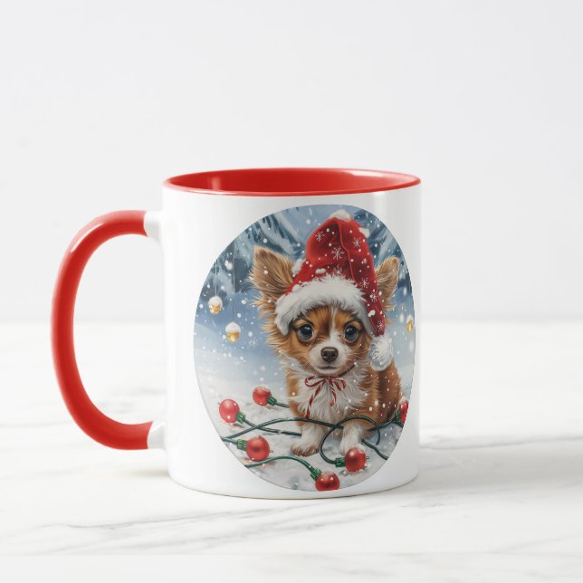 Mug Chihuahua Noël Santa Chien (Gauche)