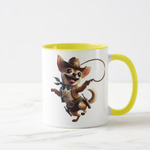 Mug Chihuahua shérif délirant avec son lasso.