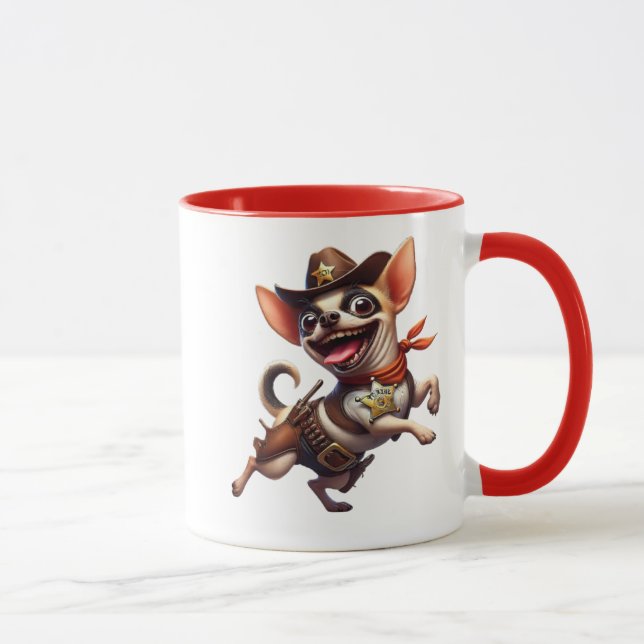 Mug Chihuahua shérif du Far West avec son étoile. (Droite)