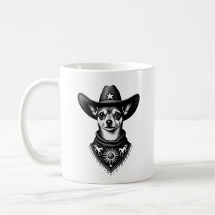 Mug Chihuahua vintage style cow-boy gravure western D