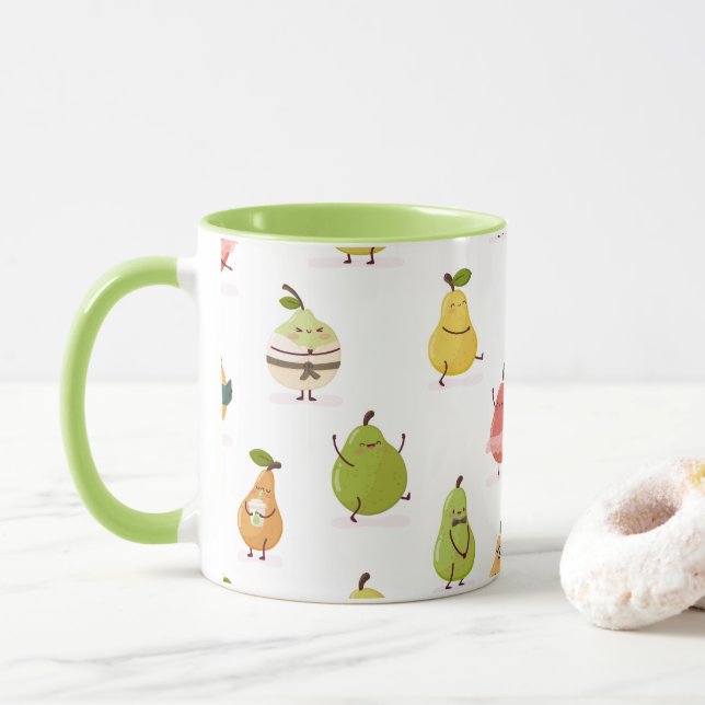Mug Children's pattern of fun pears (Avec donut)