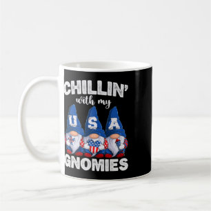 Mug Chillin avec des gnomes 4 juillet Jour de l'indépe