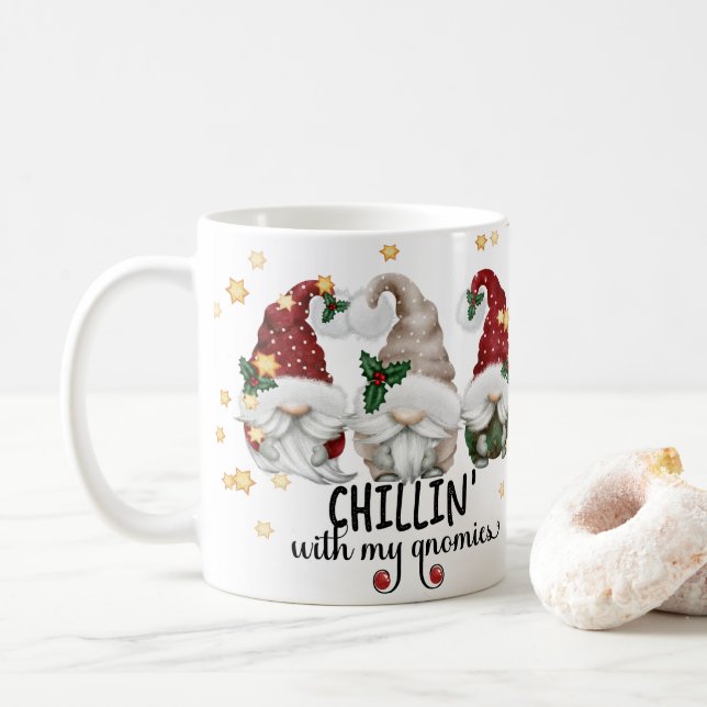 Mug Chillin avec mes Gnomies Noël mignon (Avec donut)