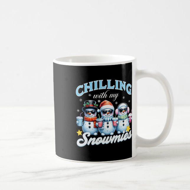 Mug Chillin avec mes neiges drôle Snowman Noël K (Droite)
