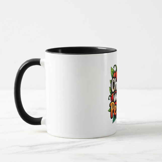 Mug Chillin' avec mes poivrons - Graphisme chili color (Gauche)