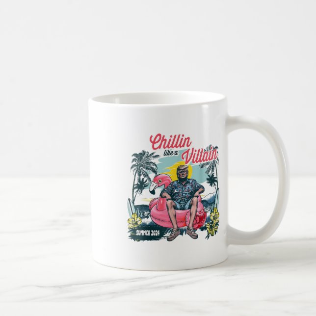 Mug Chillin comme une plage Felon été drôle Trump 2024 (Droite)