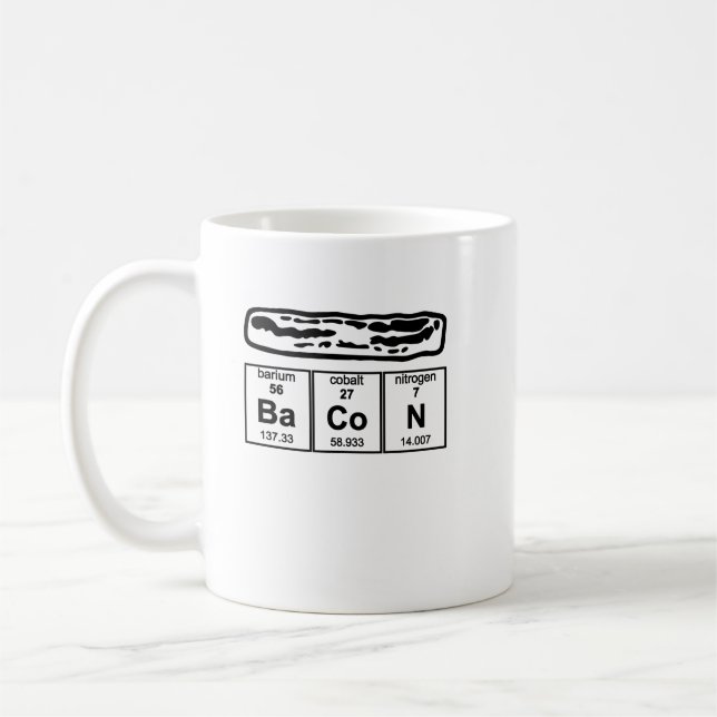 Mug Chimie classique de la balise Bacon (Gauche)