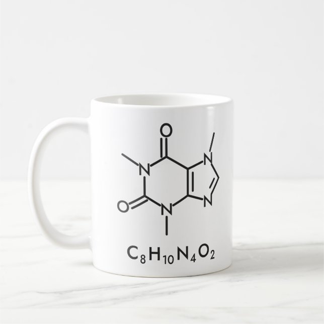 Mug Chimie de la molécule de caféine Science du café (Gauche)