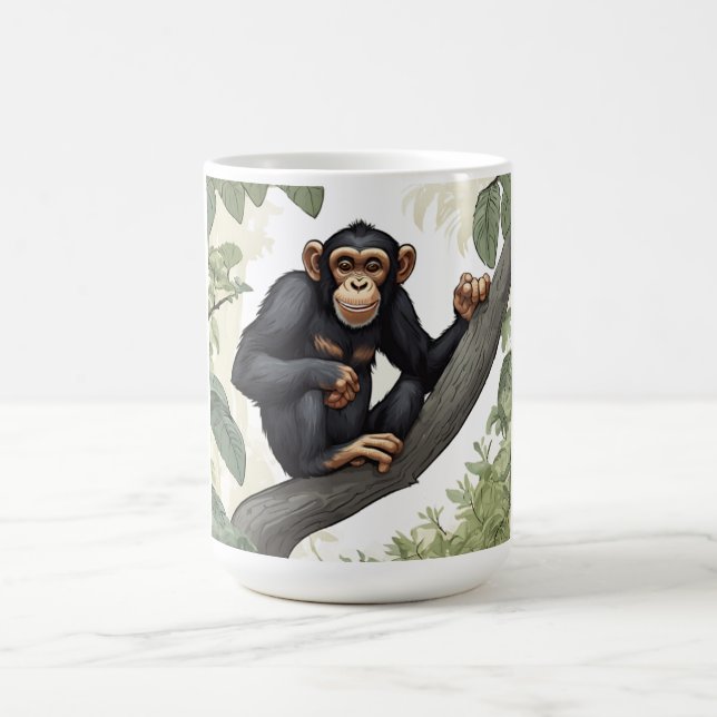 Mug Chimpanzé mignon sur la branche accueille (Centre)