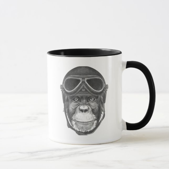 Mug Chimpanzé vintage de casque (Droite)