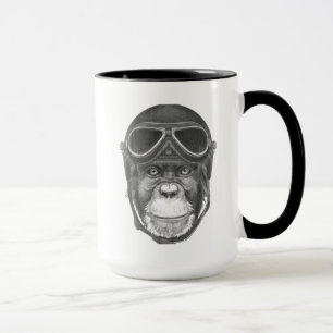 Mug Chimpanzé vintage de casque