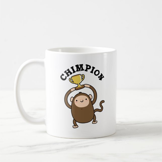Mug Chimpion Funny Champion Chimpanzé Pun (Gauche)