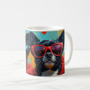 Mug Chin Japonais avec Roses de cœur pour la Saint-Val