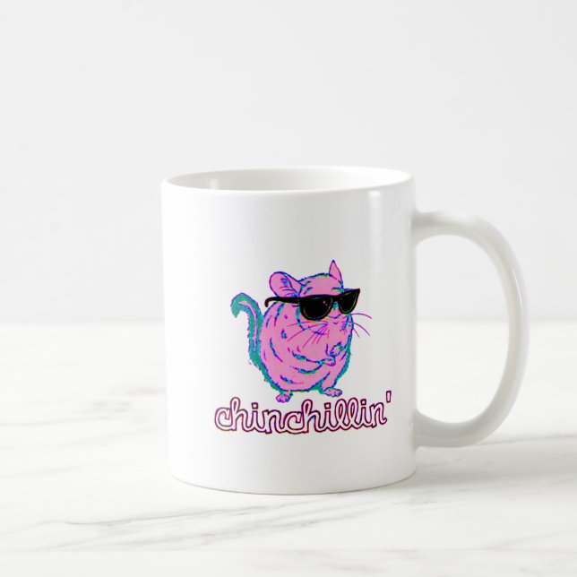 Mug Chinchilla rose au néon de Chinchillin (Droite)