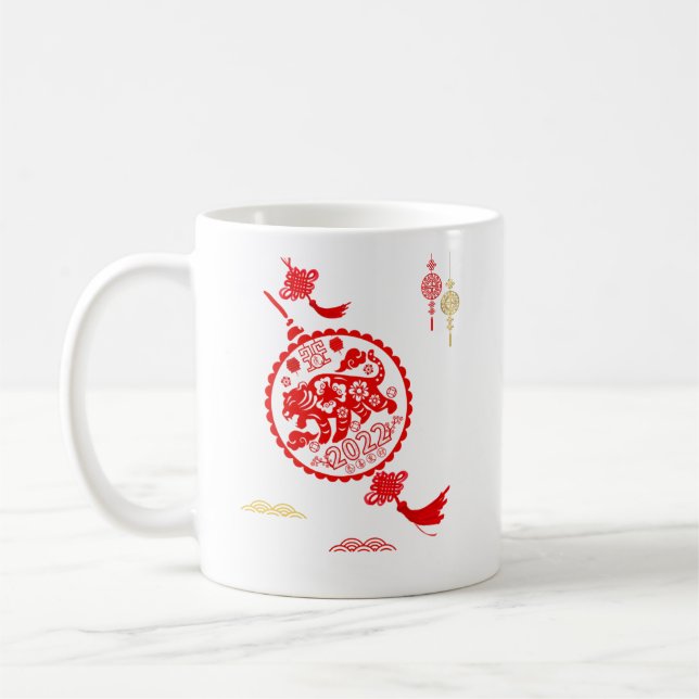 Mug Chine papier d'art populaire coupe Motif année de  (Gauche)