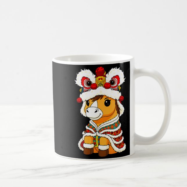 Mug Chinese Lunar New Year Lion Dance Cute Horse China (Droite)