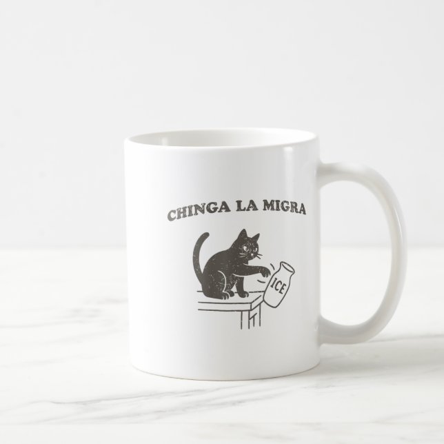 Mug Chinga La Migra Immigration Abolir Ice Drôle Chat  (Droite)
