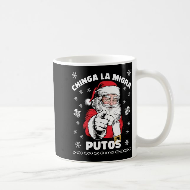 Mug Chinga La Migra Putos Christmas Santa Feliz Navida (Droite)