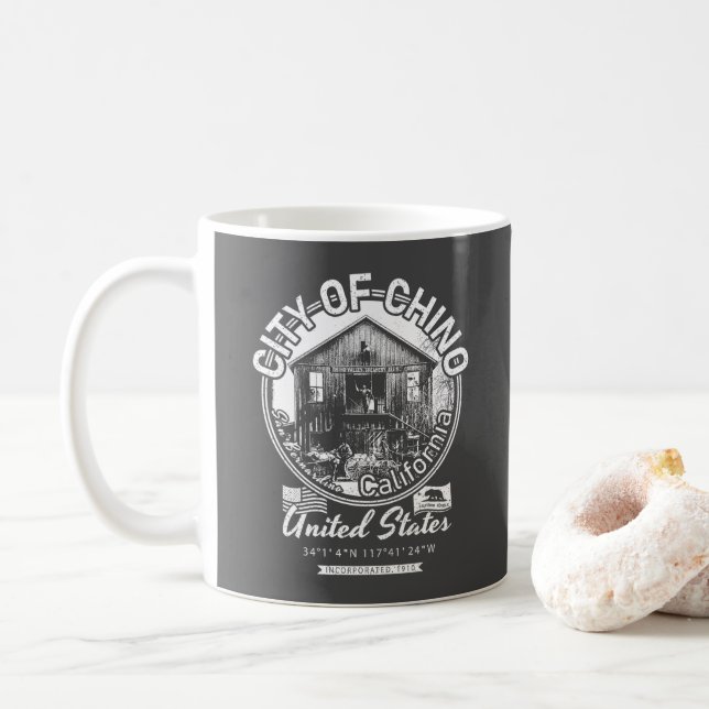 MUG CHINO SAN BERNARDINO CALIFORNIA - VILLE DE CHINO C (Avec donut)