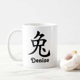 Mug Chinois Zodiac Année du lapin Ajouter un nom