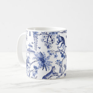 Mug Chinoiserie Chic Jungle Toile   Bleu et blanc