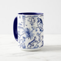 Chinoiserie Chic Jungle Toile | Bleu et blanc Gran