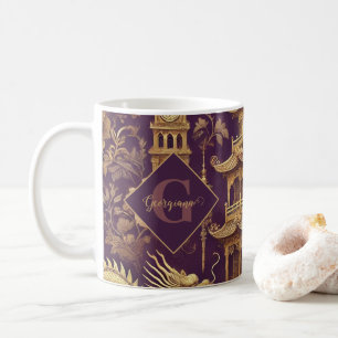 Mug Chinoiserie Victorienne Personalisée Purple & Gold