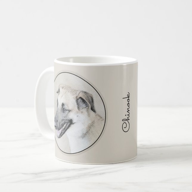 Mug Chinook (oreilles d'hélicoptère) Peinture - Chien  (Devant gauche)