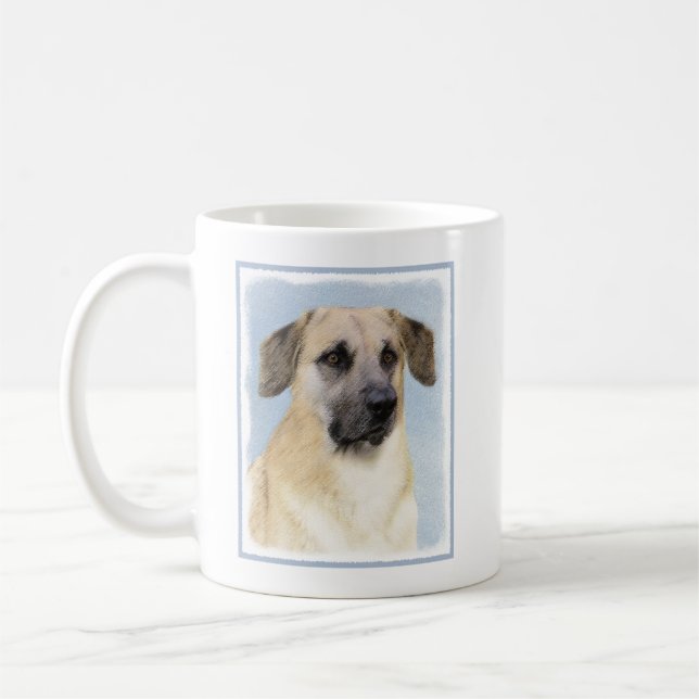Mug Chinook (Oreilles Laissées) Peinture - Art Chien o (Gauche)