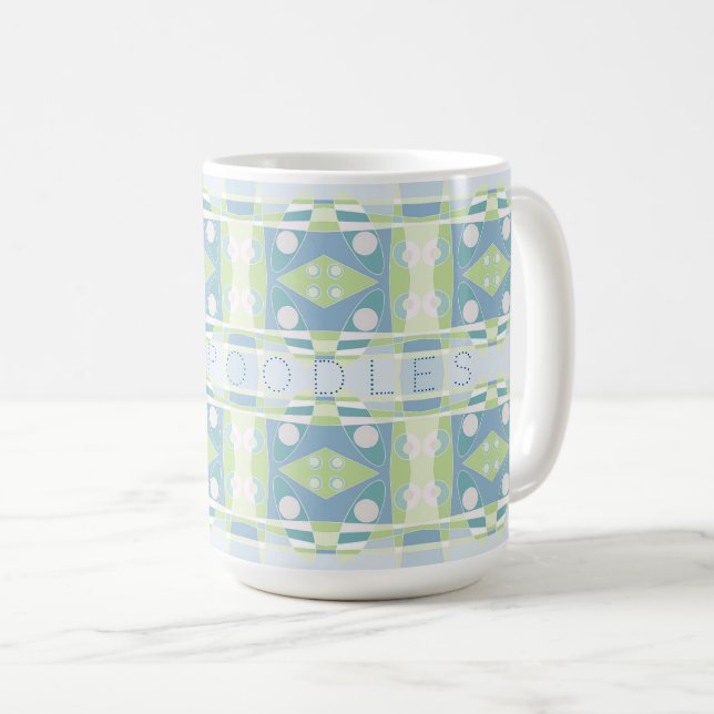 Mug Chintz bohème 20 Pastel Vert bleu rose (Devant droit)