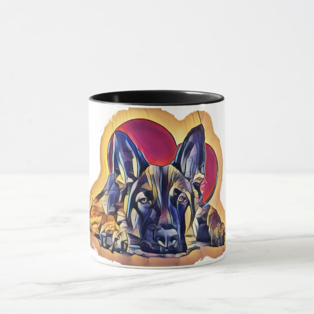 Mug Chiot allemand noir tan (Centre)