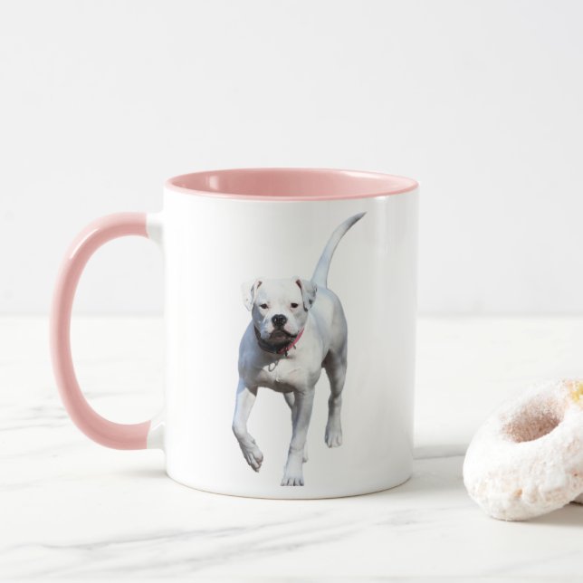 Mug Chiot américain de bouledogue (Avec donut)