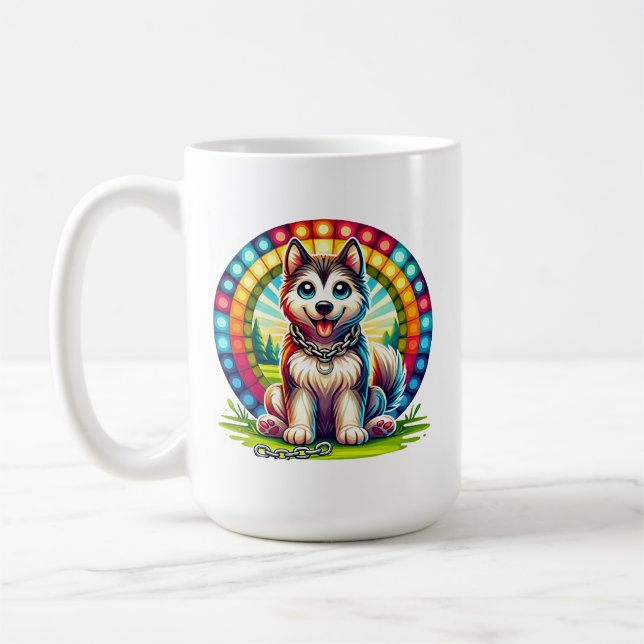 Mug Chiot animé mignon avec collier (Gauche)