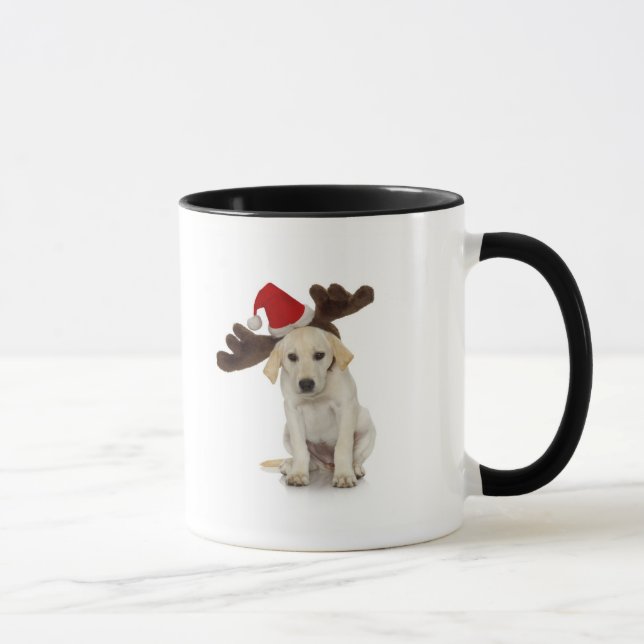 Mug Chiot avec des oreilles de casquette et de renne (Droite)