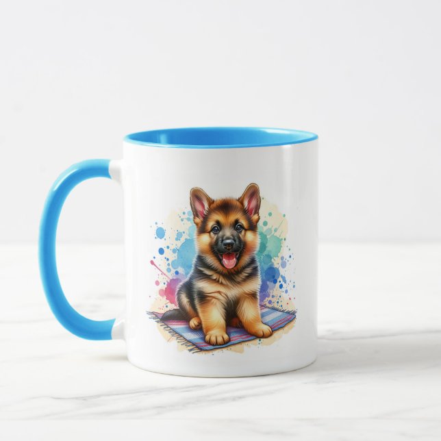 Mug Chiot berger allemand personnalisé (Gauche)