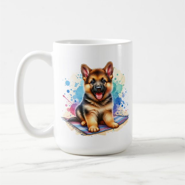 Mug Chiot berger allemand personnalisé (Gauche)
