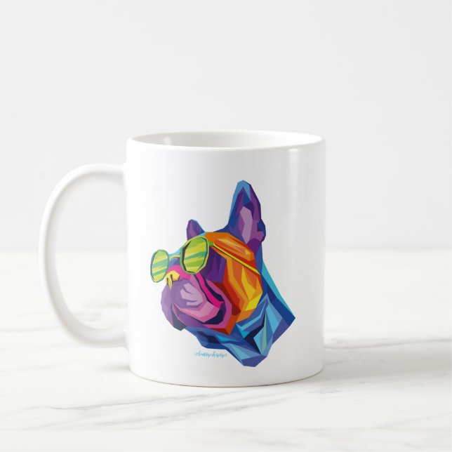 Mug Chiot Bouledogue Français Été Coloré (Gauche)